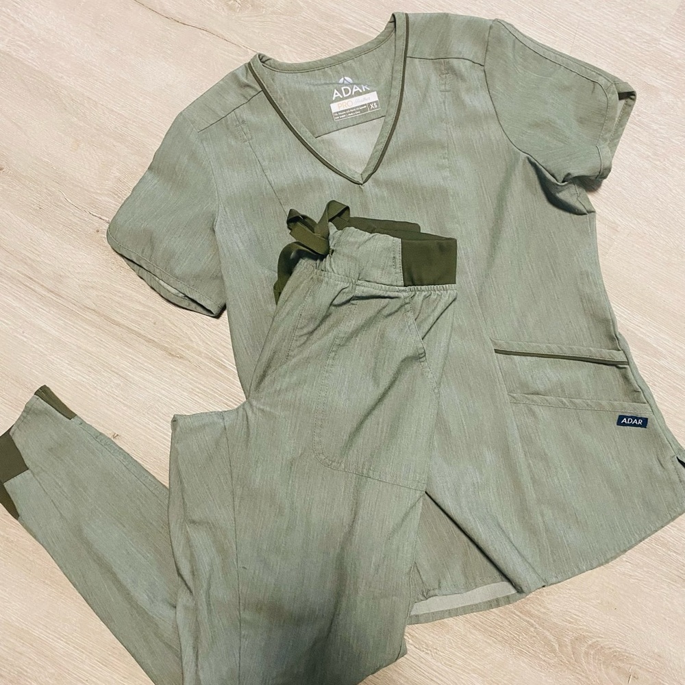 Adar Olive Green Scrub Set